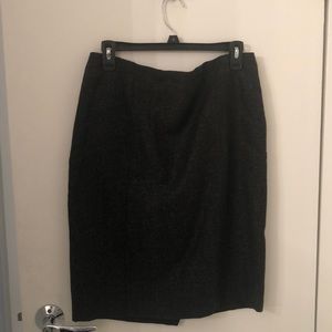 Dark gray textured pencil skirt
